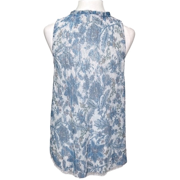 Anthropologie Metallic Blue Sparkling Blouse - Picture 4 of 6